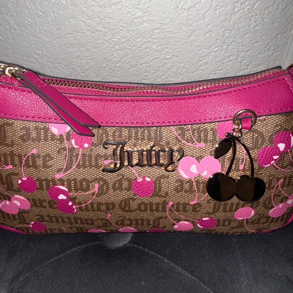 Juicy Couture Hot Pink Cherry Print Shoulder Bag - Picture 4 of 7
